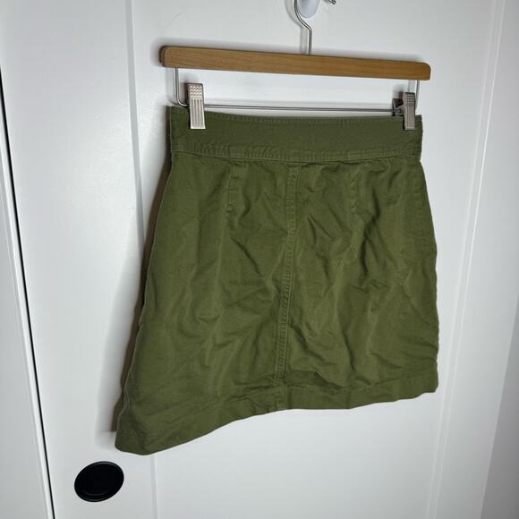 Madewell Station Green Button Front Pocket Mini Skirt Size 0 - Picture 5 of 7